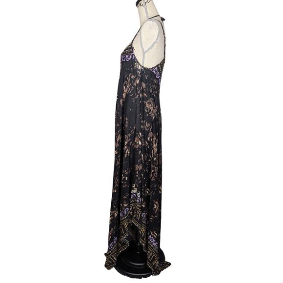 Free People Wild Divine Boho Maxi Dress Black Purple Brown Size XS - Picture 4 of 16